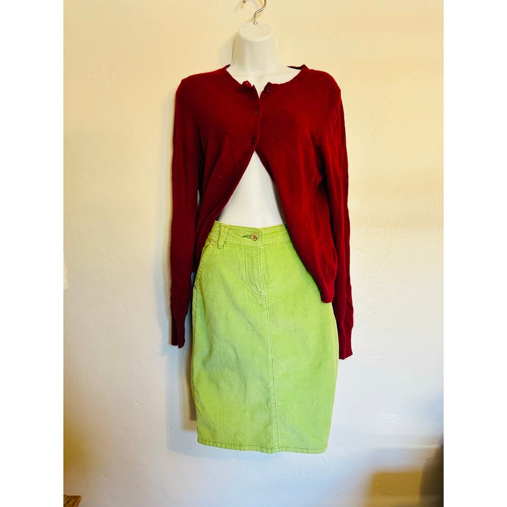 Faded Glory Vintage Green Corduroy Skirt